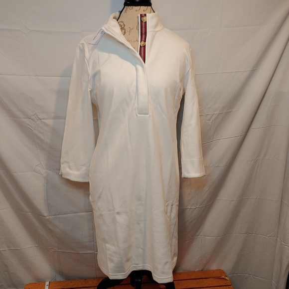 Southern Tide Star White Ashlynn Button 3/4 Sleeve Brushed Fabric Dress Size Med - Picture 5 of 16